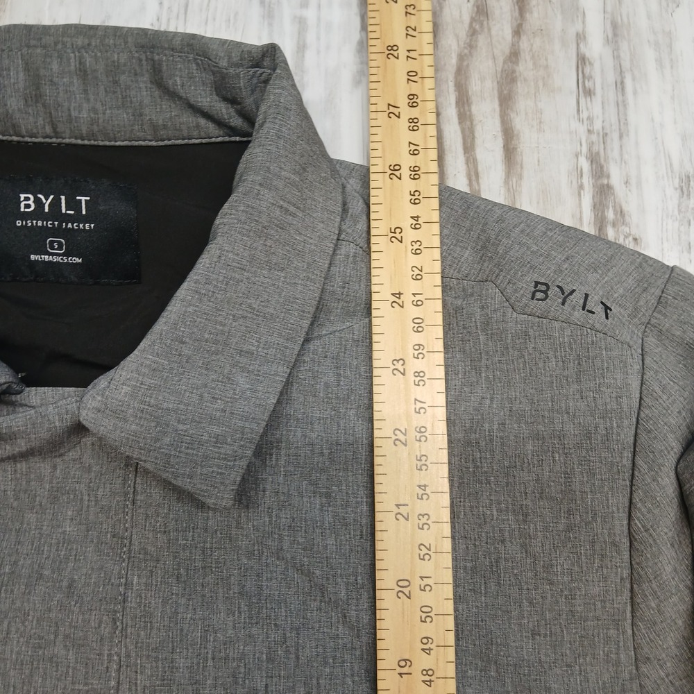 BYLT District Jacket Mens Small Grey‎ Performance Tech Lightweight Snap Front - Picture 10 of 11